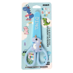 Ножницы детские 14 см с пластиковым чехлом и ПВХ фигуркой "Динозавр", С-40022