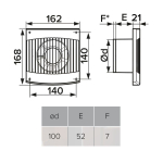 Вентилятор вытяжной настен, Эра, d100 мм, 16 Вт, 95 м3/ч, Comfort 4