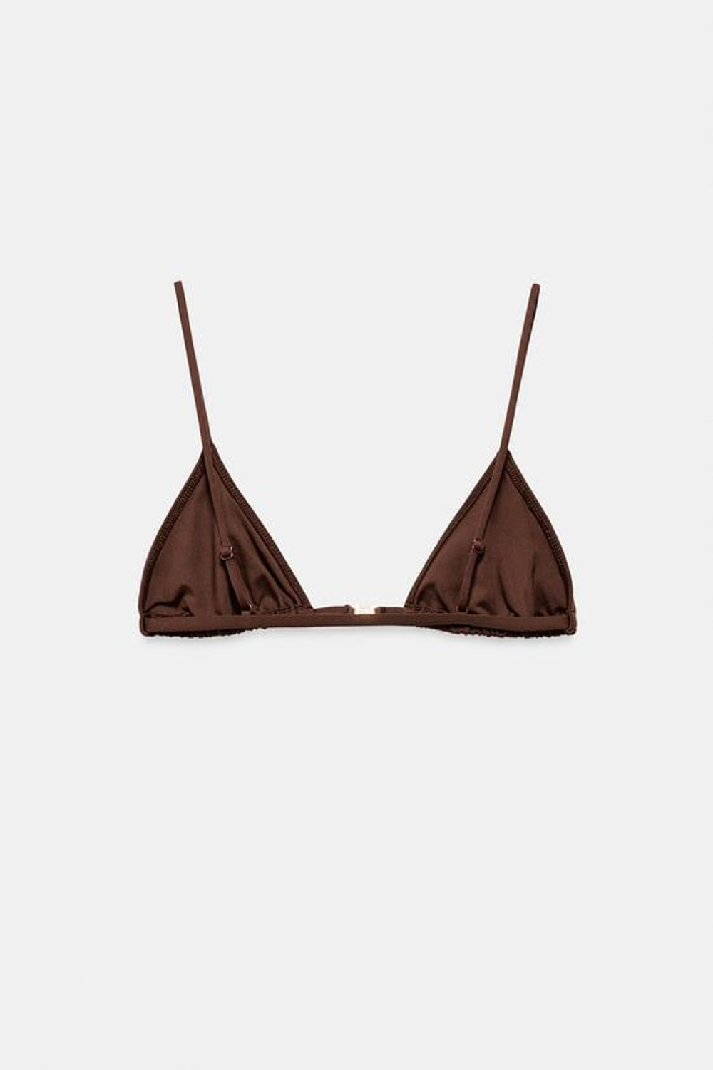 ZARA ОДНОТОННЫЙ ТОП-БИКИНИ, КОРИЧНЕВЫЙ