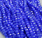 БН014ДС34 Хрустальные бусины "рондель", цвет: св-синий AB непрозрачный, 3х4 мм, кол-во: 95-100 шт.