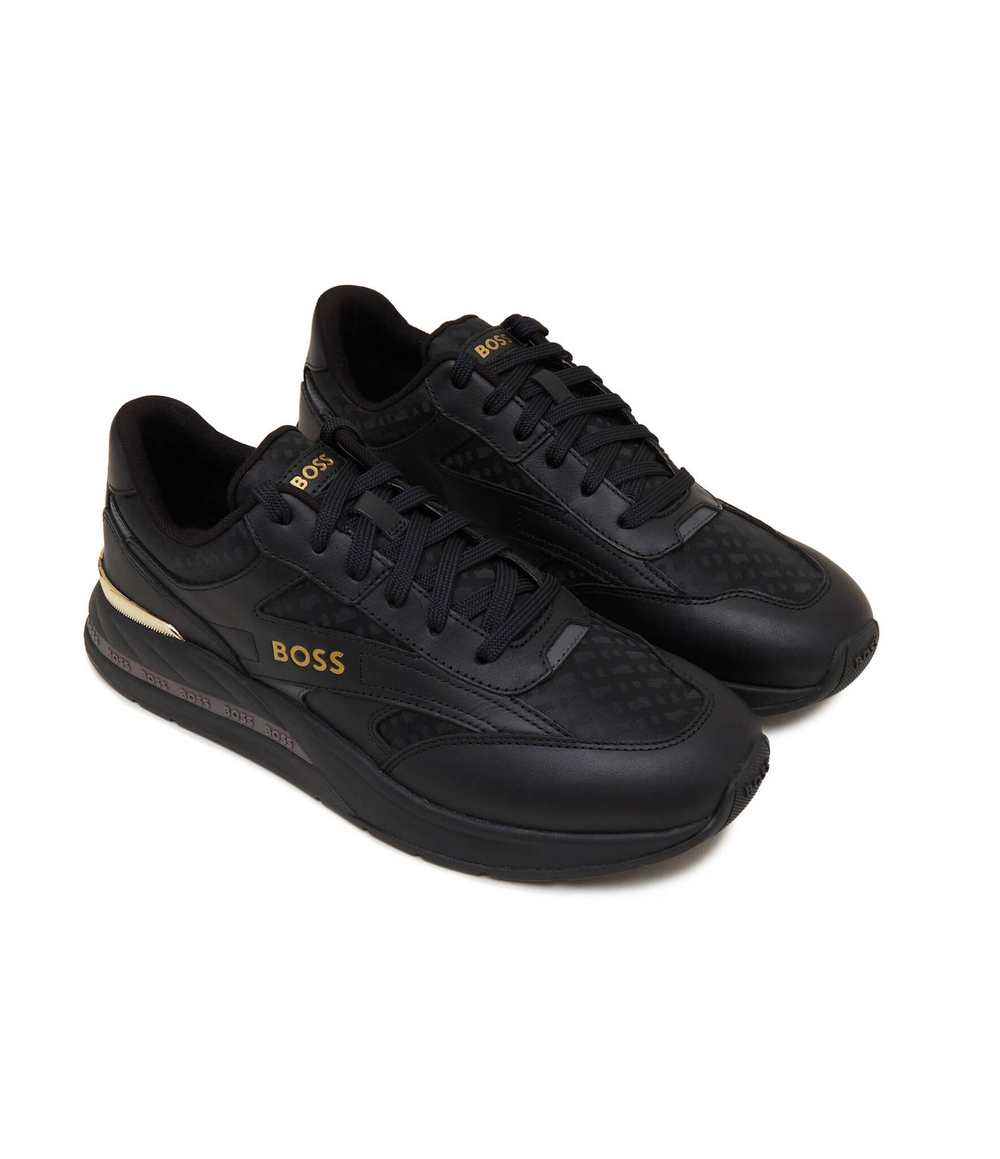 Кожаные кроссовки kurt runn mnmx BOSS BLACK - черный(50502901)