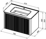 Тумба с раковиной Allen Brau Gravity 80 1.370017.AM антрацит матовый