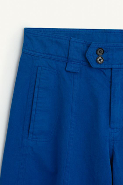 ZARA БРЮКИ ИЗ СМЕСИ ХЛОПКА СО СРЕДНЕЙ ПОСАДКОЙ, ВАСИЛЬКОВЫЙ