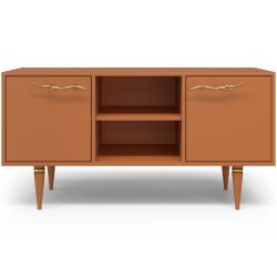 Тумба под ТВ Арт Колор matte 117см Классик Голд Томленый оранжевый матовый