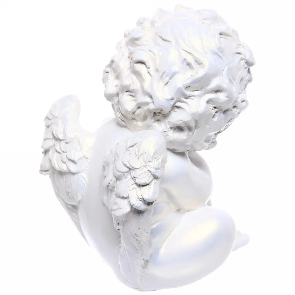 Статуэтка из гипса «Ангел задумчивый» 16см перламутр