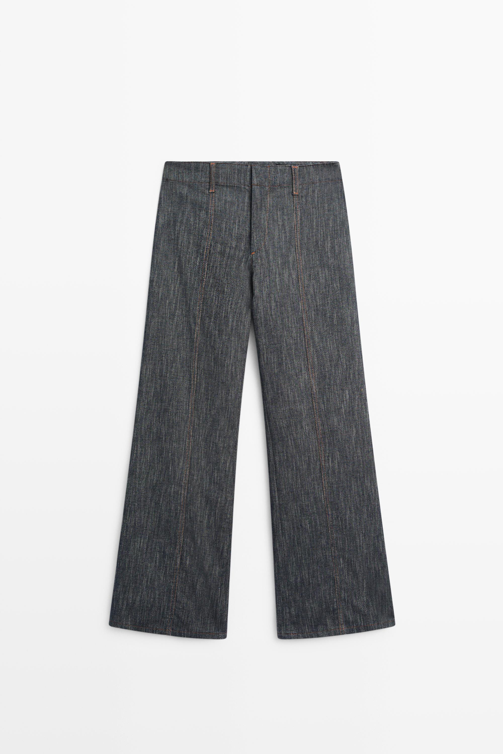 Massimo Dutti Брюки с широкими штанинами под деним, индиго