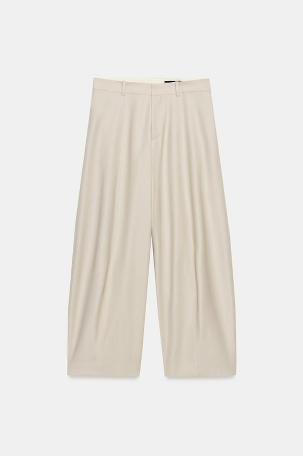 ZARA БРЮКИ BALLOON ИЗ СМЕСОВОЙ ШЕРСТИ — ZW COLLECTION, БЕЖЕВЫЙ