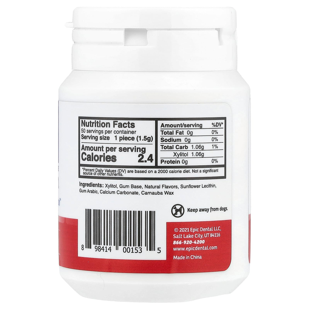 Epic Dental, ксилитоловая камедь, корица, 50 шт.