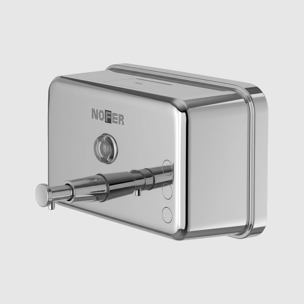 Диспенсер для мыла с кнопкой 1200 мл. нерж. сталь INOX 03042.B глянцевый