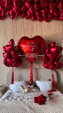 Большое сердце и 2 фонтана из сердец