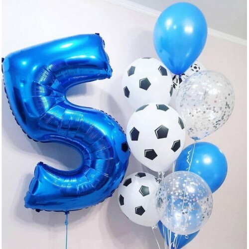 Фонтан из шаров на День Рождения с Цифрой 5