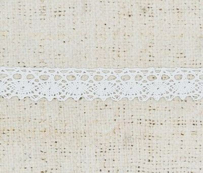 Кружево хлопковое/Тесьма вязаная, рис. 01.18.146, ш. 2 см, молочный