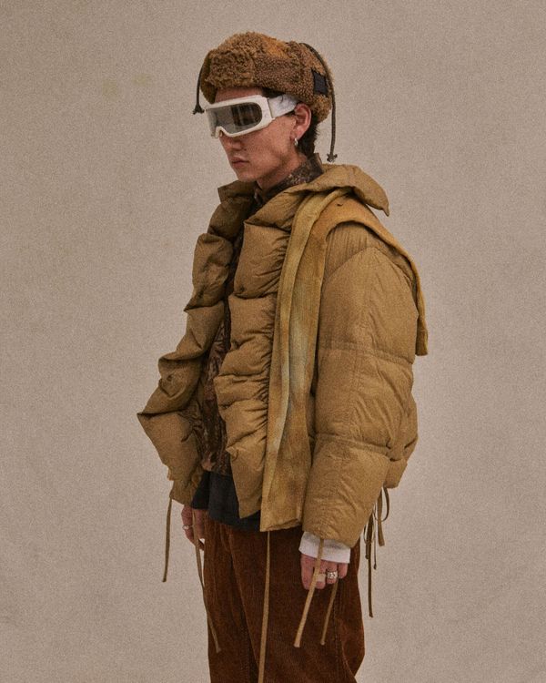 Шапка-ушанка Fuzzz Patchwork Flaps Светло-Коричневая - фото 8