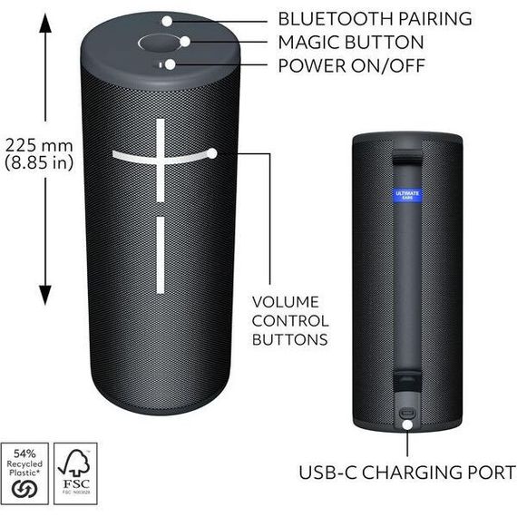 Портативная акустика Ultimate Ears MegaBoom 4 Bluetooth Speaker Active Black