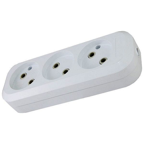 Колодка 3-м б/з белая UNIVersal