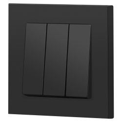 Выключатель Intro Accent 6-106-05 тройной, 10А-250В, IP20, СУ, AL/CU, антрацит | Intro