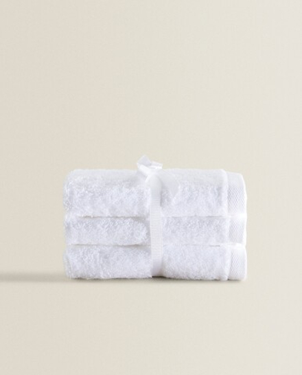 ZARA HOME (НАБОР ИЗ 3 ШТ.) ПОЛОТЕНЦЕ ИЗ ВЫСОКОКАЧЕСТВЕННОГО ХЛОПКА, БЕЛЫЙ
