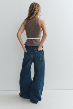 ZARA ЖИЛЕТ С ПОЯСОМ, СЕРОВАТО-КОРИЧНЕВЫЙ