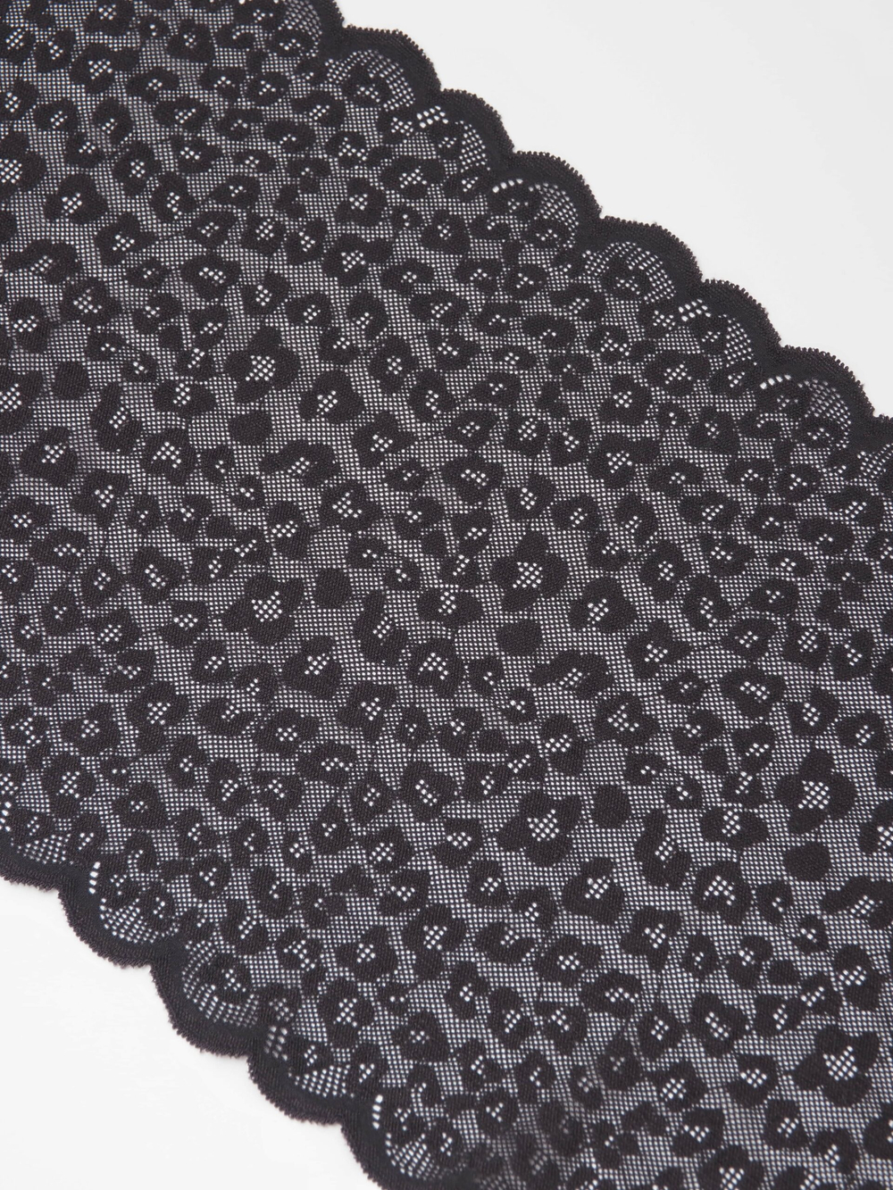 Эластичное кружево леопард черный ширина 22 см
