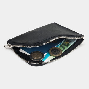 Кошелек кожаный, сафьяно черного цвета