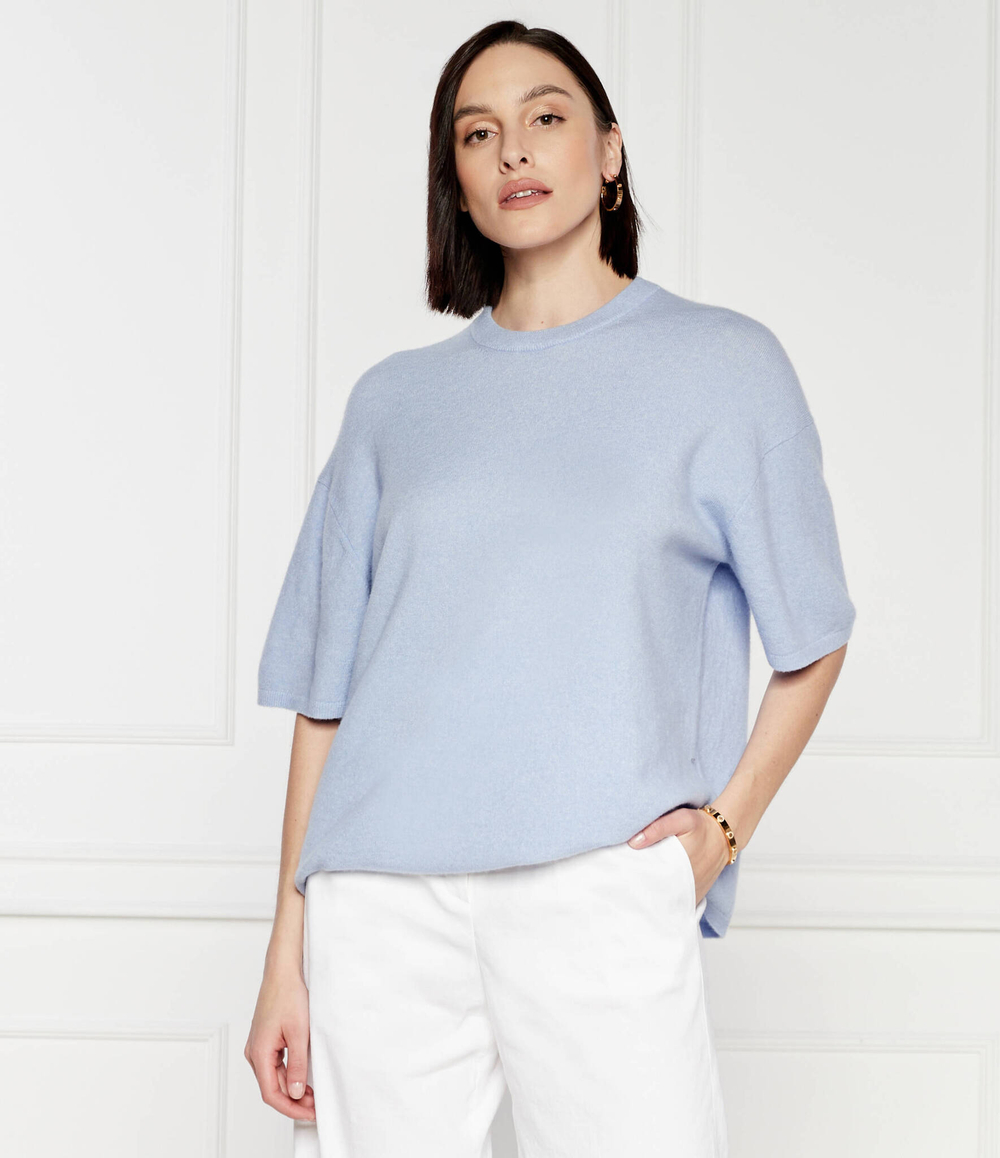 Хлопковый свитер megan Sams\u00f8e Sams\u00f8e - голубой(F23100034)