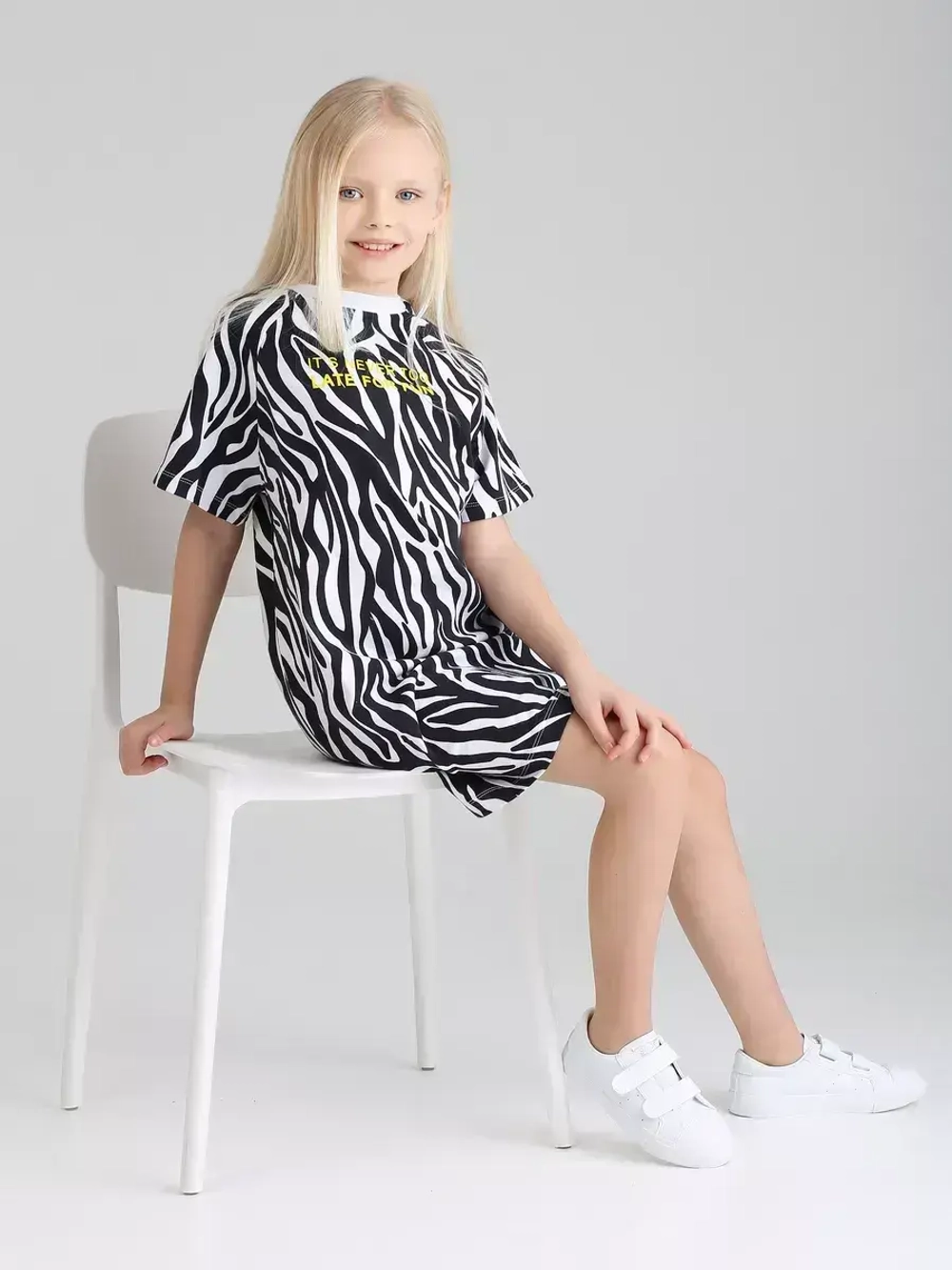 Платье в садик для девочки с принтом