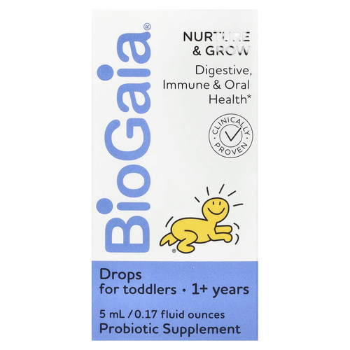 BioGaia, Nurture & Grow капли, для детей от 1 года, 200 миллионов КОЕ, 5 мл (0,17 жидк. Унции)