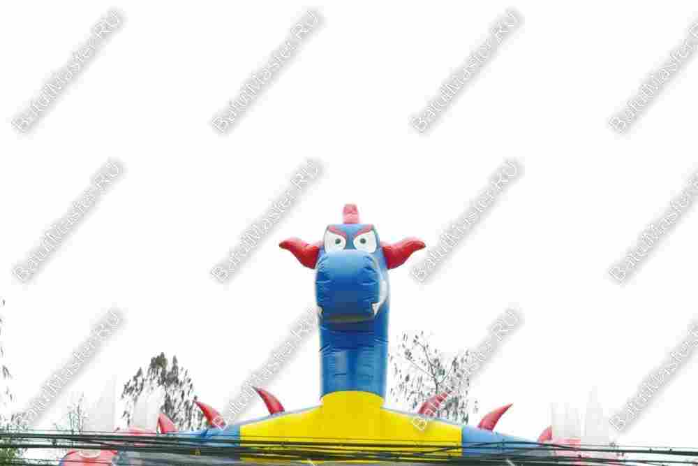 Батут-горка "Дракон синий", 10*5*8 м