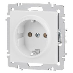 Розетка Intro Accent 6-202-01М 2P+E Schuko 16А-250В IP20 СУ AL/CU белый матовый