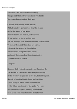 Sophocles - Antigone | DW Myatt