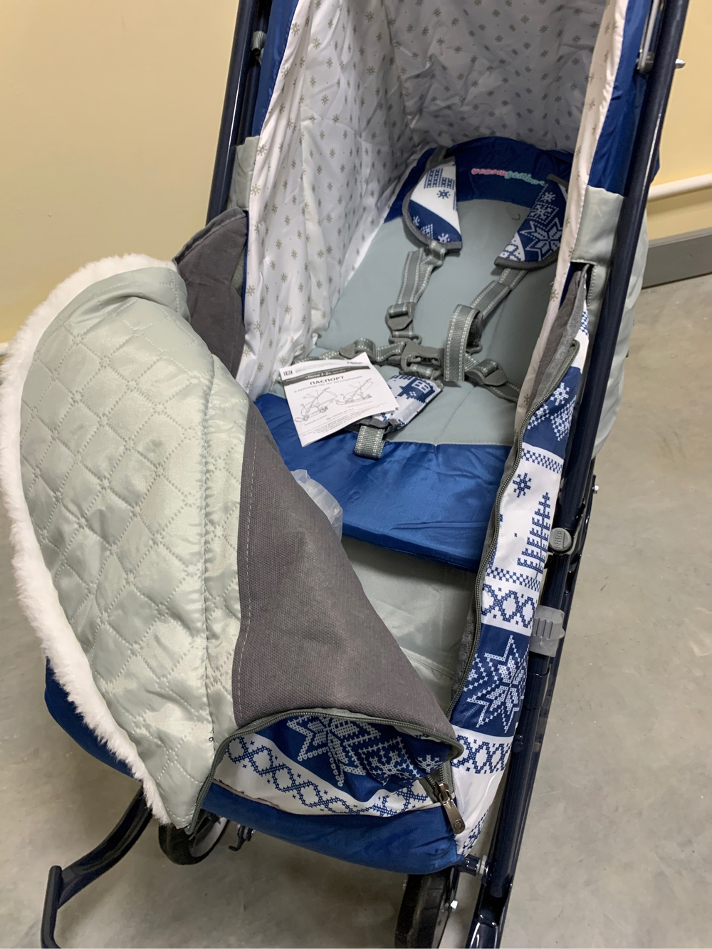 Коляска комбинированная «Умка 3-2» скандинавский синий (арт. У3-2/4)