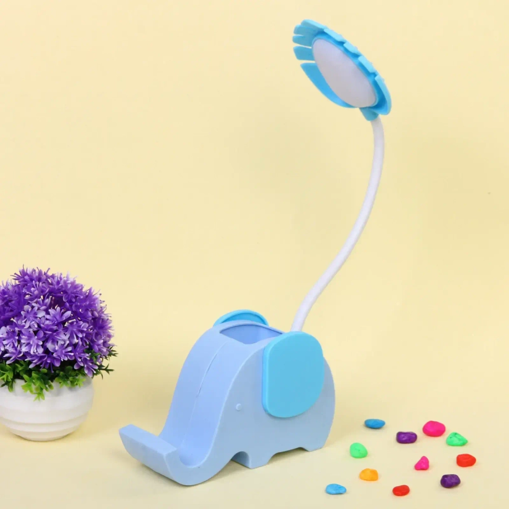 Настольная лампа «Sweet - Слоненок» 13*7*12.5 см LED с подстаканником, USB 0.6-3W, Голубой