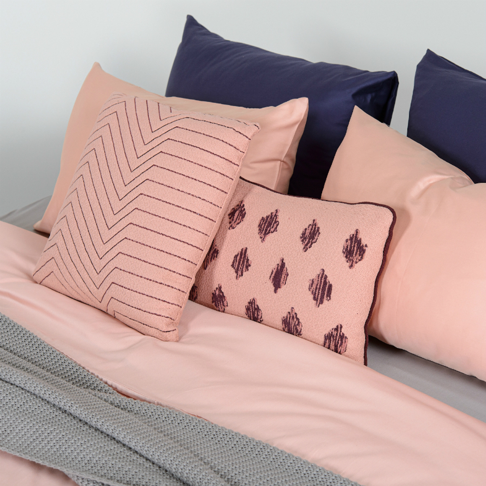 Подушка декоративная cтеганая 45х45 Tkano Ethnic пыльная роза