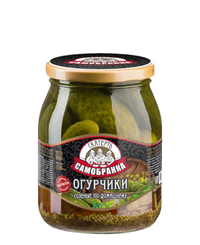 Огурчики соленые по-домашнему бочковые, Скатерть самобранка, 0,68