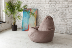 Кресло Мешок Груша Бежевый Велюр (2XL, Классический)