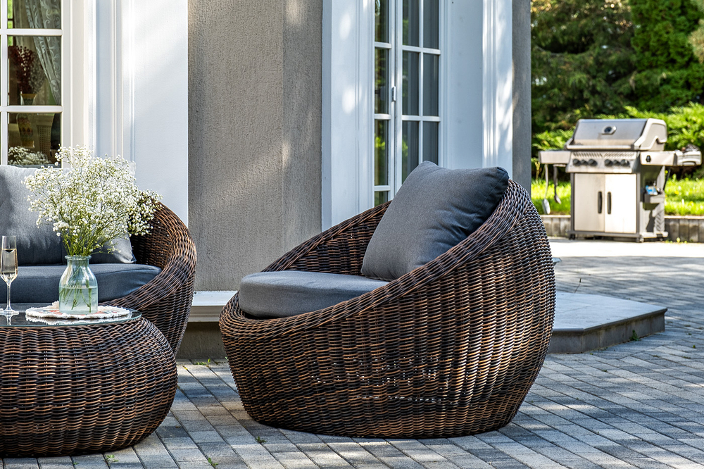 "Барселона" лаунж-зона из искусственного ротанга, цвет коричневый
