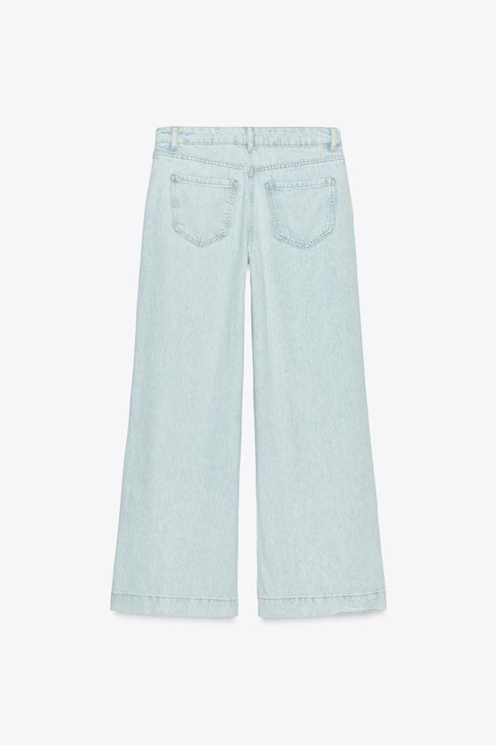 ZARA ДЖИНСЫ Z1975 WIDE LEG СО ШНУРКАМИ, ГОЛУБОЙ