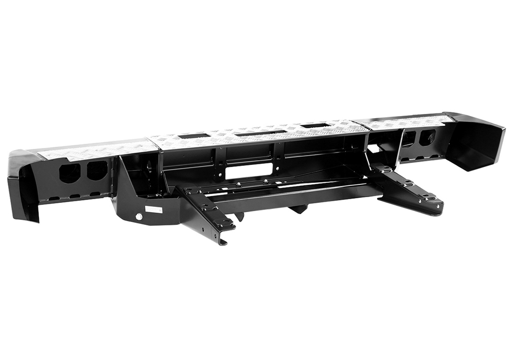 Бампер силовой задний ГАЗ Соболь с площадкой под лебёдку и квадратом под фаркоп стандарт РИФ