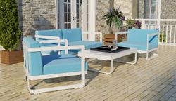 Villino, набор белый/голубой, алюминий