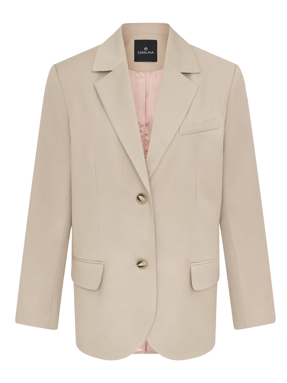 Жакет объемный с мужского плеча из итальянской ткани бежевый