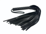 Черная многохвостовая плеть из мягкой кожи - 57 см. (Цвет: черный)