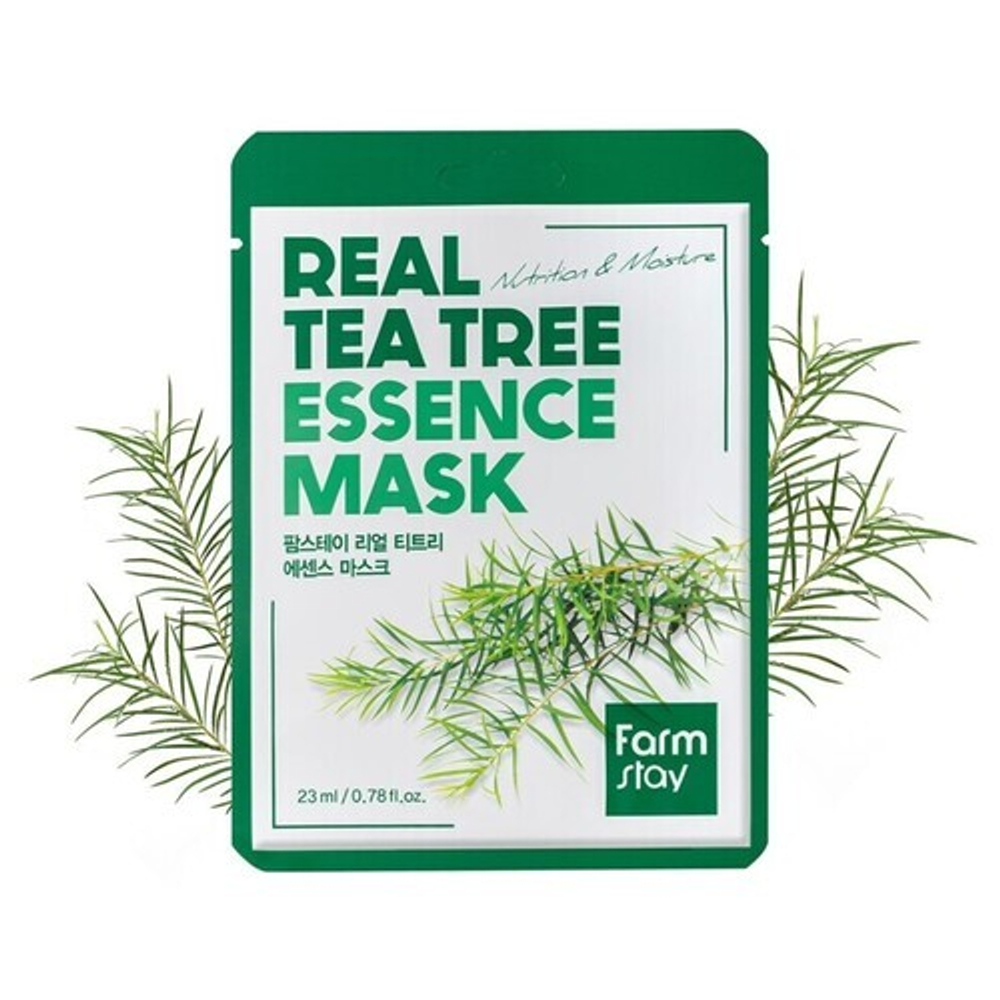 [Farm Stay] Real Tea Tree Essence Mask - Тканевая маска для лица с экстрактом чайного дерева, 23 мл