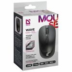 Мышь беспроводная бесшумная DEFENDER Wave MM-995, USB, 3 кнопки + 1 колесо-кнопка, оптическая, черная, 52995