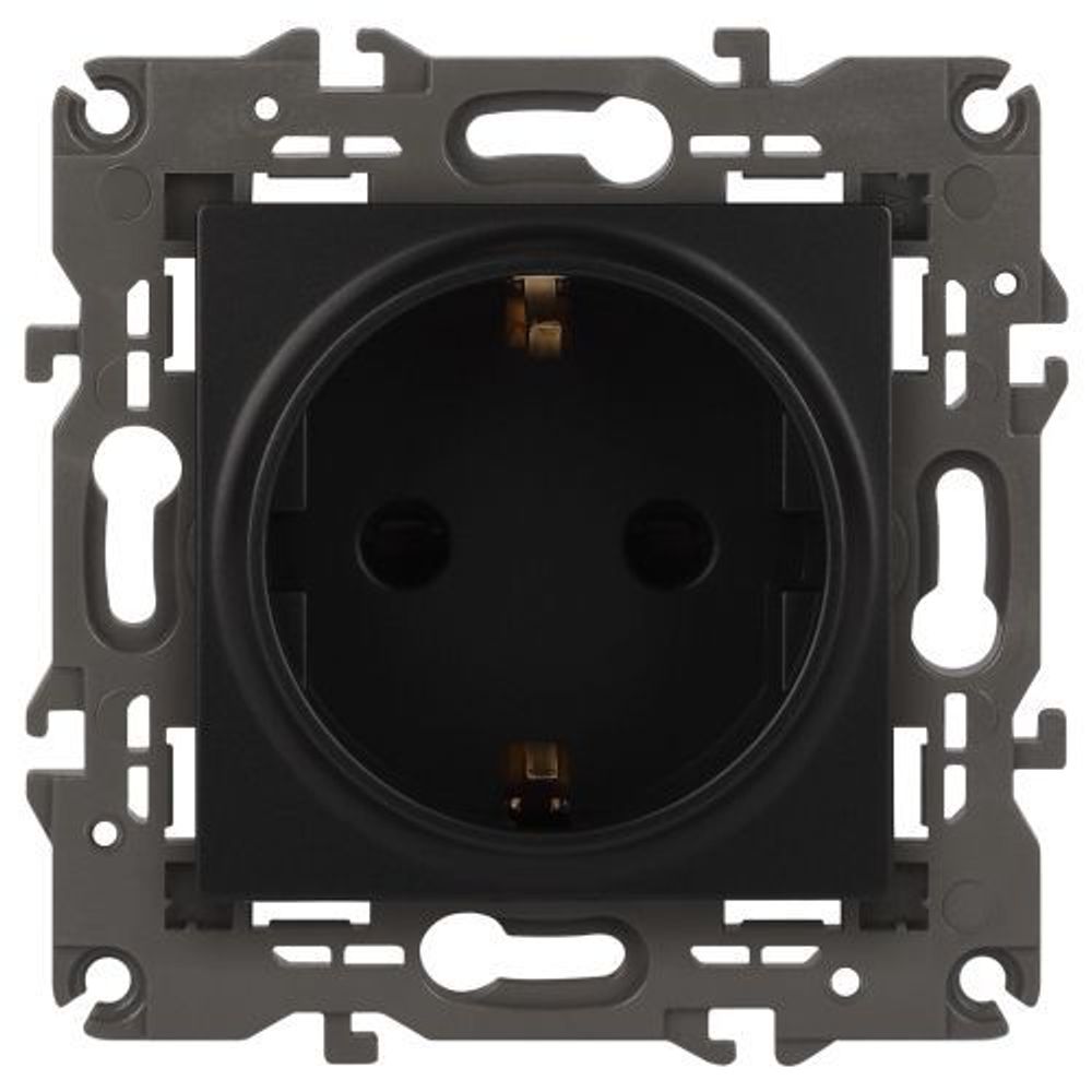 Розетка 1-м СП Эра Elegance 14-2102-05 16А IP20 16AX 250В 2P+E Schuko защ. шторки антрацит Эра Б0034276 Розетка 1-м СП Эра Elegance 14-2102-05 16А IP20 16AX 250В 2P+E Schuko защ. шторки антрацит Эра Б0034276