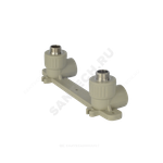 Планка монтажная PP-R серая Дн 25х1/2" НР под смеситель с водорозетками VALFEX 10124220Г