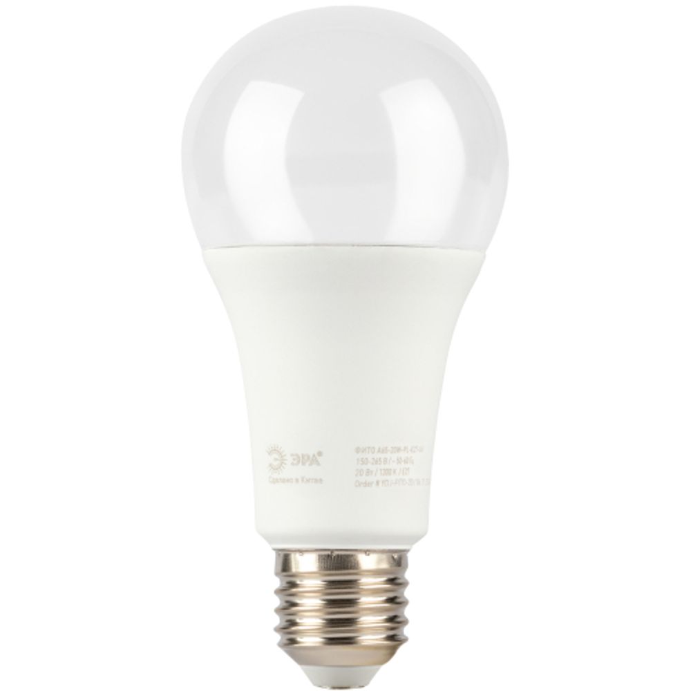 Фитолампа для растений светодиодная ЭРА GREEN LINE ФИТО A65-20W-PL-E27-GR розового свечения 20 Вт Е27 | Фитолампы Е27