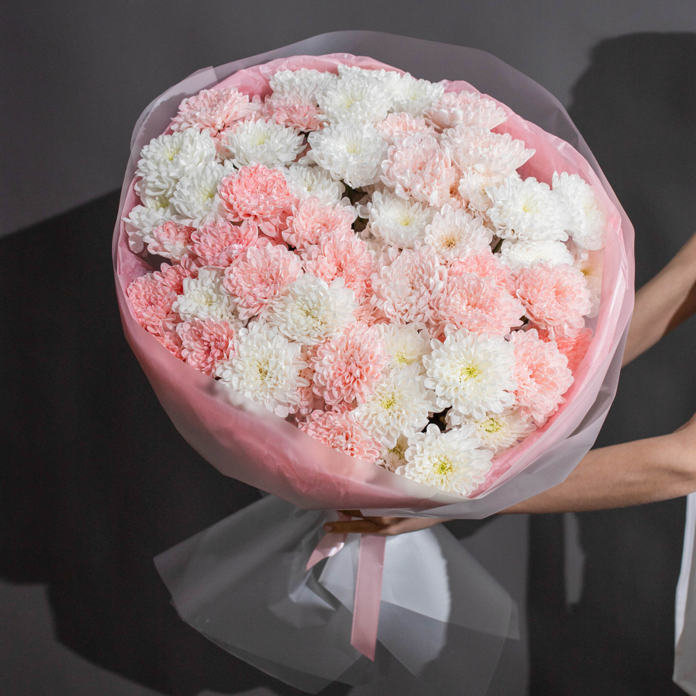 Букет персиковый гигант в круглом оформлении