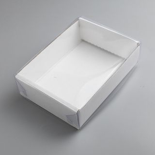 Коробка на одно мыло БЕЛАЯ с прозрачной крышкой 11х9х4,5 см