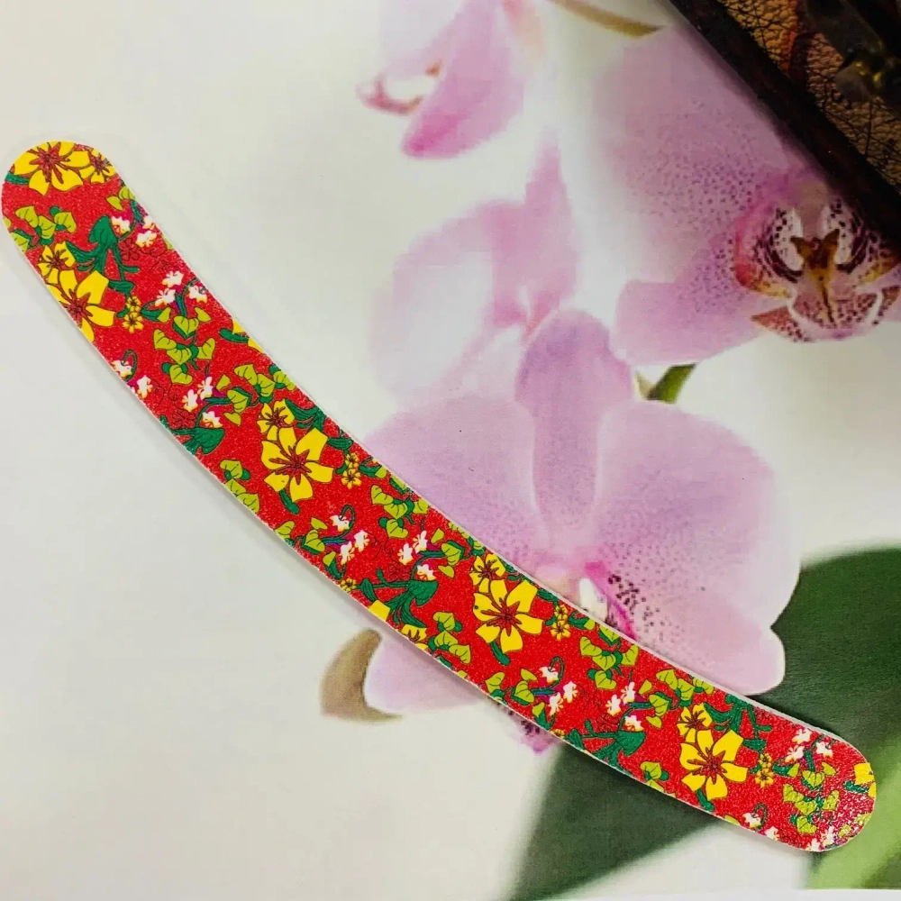 Пилка для ногтей наждачная в пакете «Ultramarine - цветы», дуга, цвет микс, 17,5*2