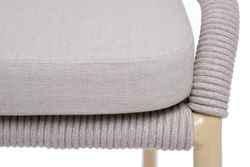 "Милан" стул плетеный из роупа, каркас алюминий (RAL1001), роуп бежевый круглый, ткань бежевая